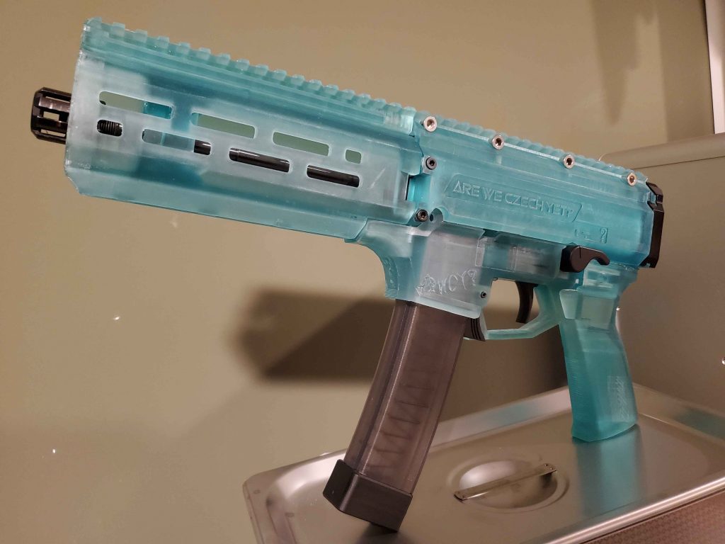 3D Printed Scorpion EVO Translucent Blue